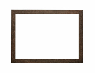 Modern dark brown picture frame on white