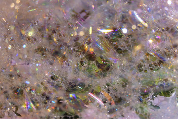 Obraz na płótnie Canvas close up of bubble structures and foam