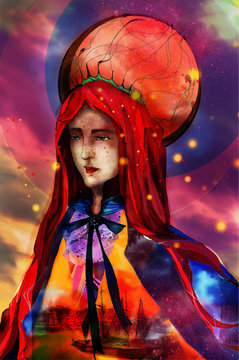 
Fantasy art girls in bright colors