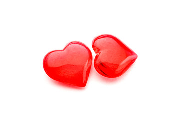glass heart on a white background isolate