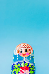 Blue matryoshka, Slavic souvenir.