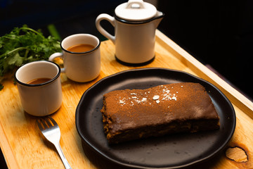 Chocolate cake whit sweet bread
