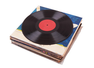 vinyl records isolated