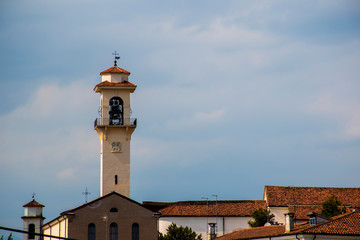 bell tower on the cloudy sky