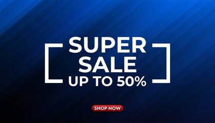 Modern super sale banner background vector template.