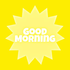 vector illustration of a yellow sun, good morning wishes greeting card on abstract background, graphic design illustration wallpaper