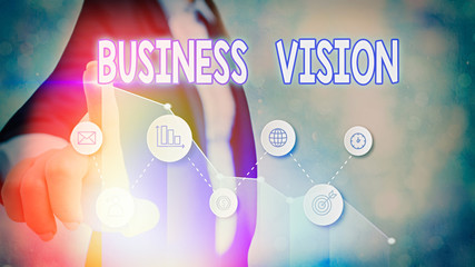 Handwriting text Business Vision. Conceptual photo grow your business in the future based on your goals © A