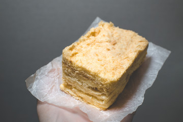 slice of puff cake napoleon