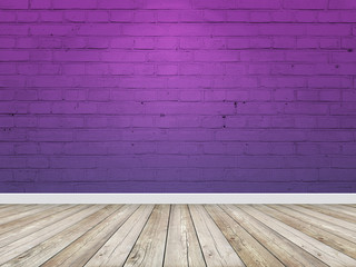 Brick wall purple color interior with spotlight