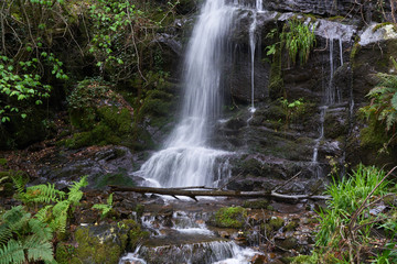 Waterfall in Gondramaz schist village, Portugal