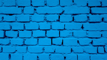 Old blue clear wall brick texture for background