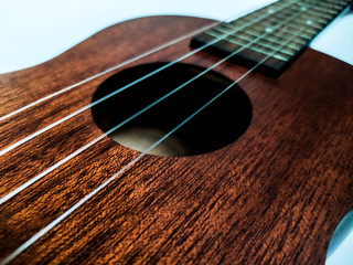 Obraz premium close up ukulele photo background stock