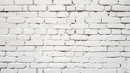 White brick wall texture background.