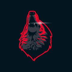 wolf e-sport logo vector