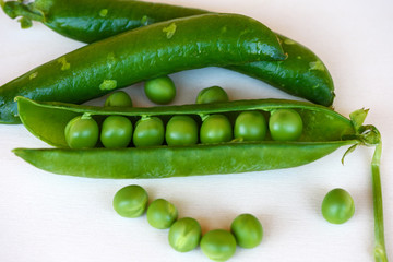 Green Peas fresh vegetable isolated on white background