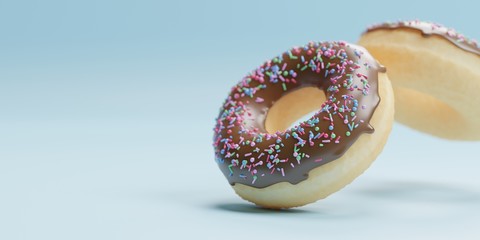 Flying donuts with sprinkles