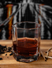 Whiskey, glass