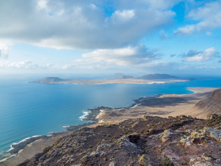 Fototapeta na wymiar Landscape on island La Grasiosa, Canary Islands .