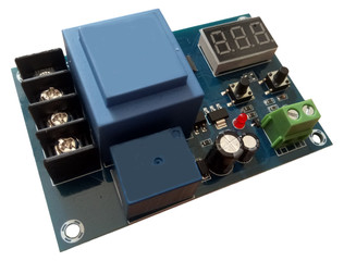 electronic digital control module on a white background