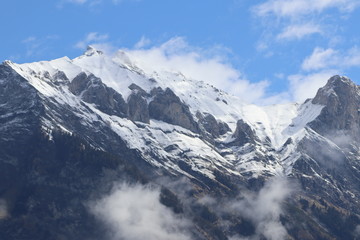 Fototapeta na wymiar A montanha Pizol sobe até 2.844 metros entre Bad Ragaz e Wangs