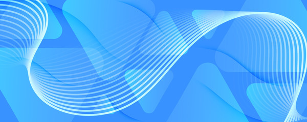 Blue Gradient Background. 3d Fluid Shapes 