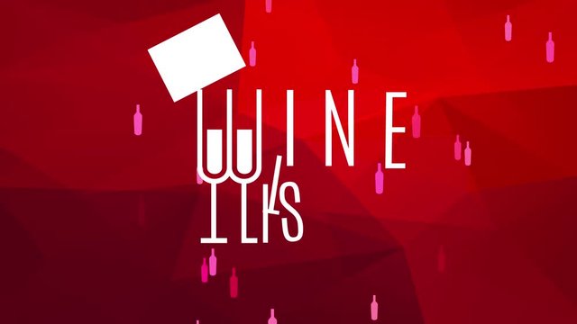 elegant drinks design with dual large glasses of wine cleverly drawn to create font w and l using trendy offset over 3d abstract scene