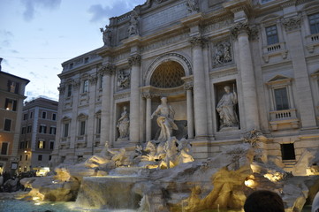 trevi fountain  in the afternoon in tome italy