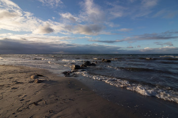 Baltic Sea coast with waves