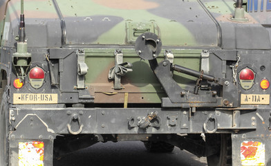 Kosovo; Jarinje crossing; October 25th; Back side of american mi