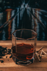 Whiskey, glass