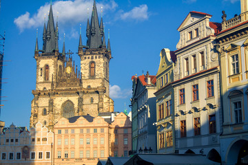 View of the city streets and architecture. Prague, Czech Republic