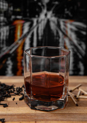 Whiskey, glass