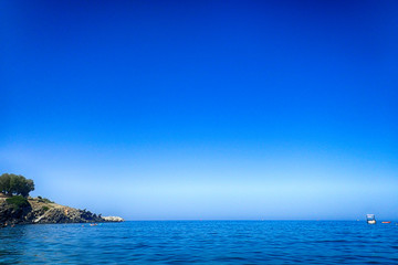 summer seafront landscape on the Greek island of Rhodes