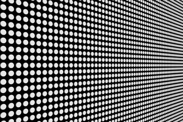 Abstract dotted black and white background in perspective view. Vector.