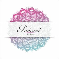 Pattern, card, mandala, gradient, leaflet