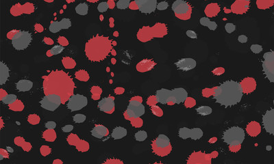 Fototapeta na wymiar Background of red and gray drops of paint on a gray background