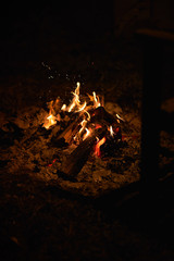 fire in the fireplace