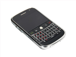 Old mobile phone isolated on white