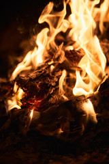 fire in the fireplace