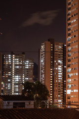 skyscrapers at night
