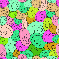 Curve spiral pattern with snail shells