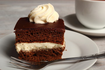 Cream Pie. Chocolate Sponge Cake filled with whipped cream.