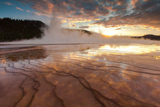 Grand Prismatic Spring Reflection, Yellowstone, Wyoming