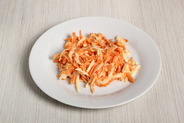 Carrot and celeriac salad with mayonnaise