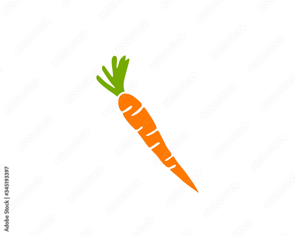 Wall mural Cartoon drawing of a carrot, simple vector illustration