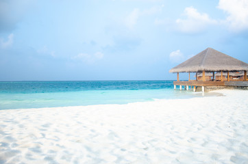 house on the beach in the Maldives island