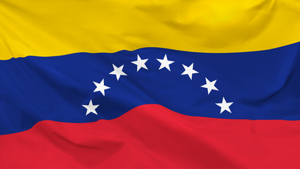 Fragment of a waving flag of the Republic of Venezuela in the form of background, aspect ratio with a width of 16 and height of 9, vector