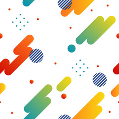 Abstract dynamic seamless pattern with color mood. Minimal, rounded and wavy effect.