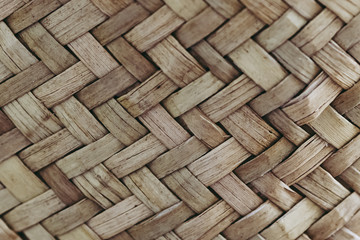 Close up sur des mailles tissées en osier - Arrière plan naturel