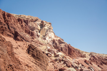 near red beatch on Santorini